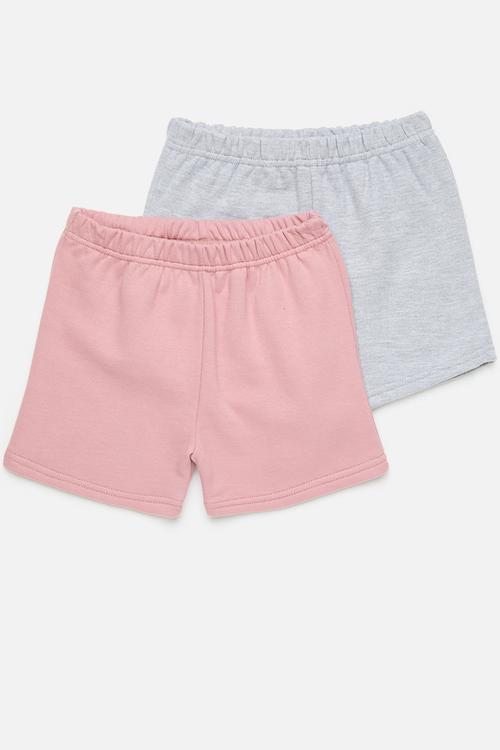 2 pack shorts - grey/dusty pink