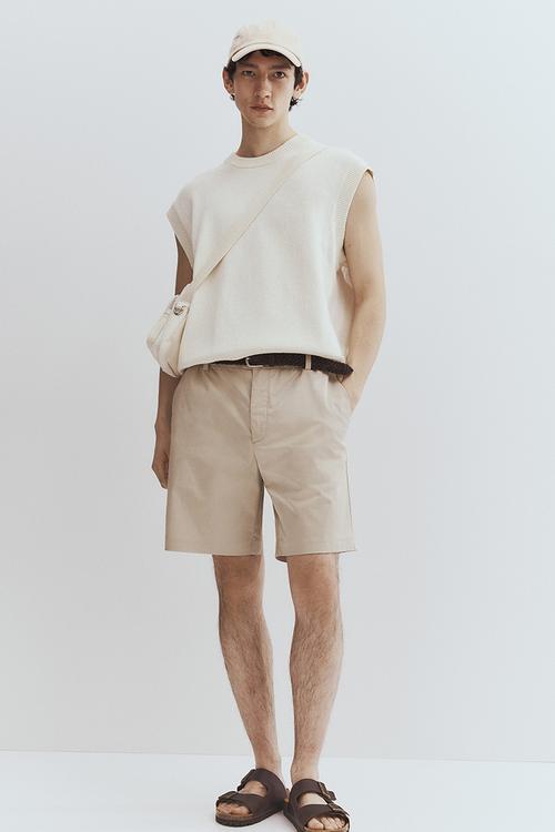 Regular fit chino shorts - light beige 