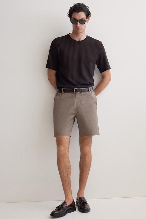 Regular fit chino shorts - dark beige