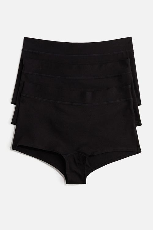3 pack cotton shortie briefs - black