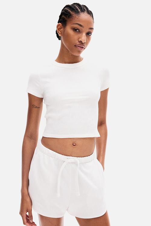 Ribbed t-shirt - cream