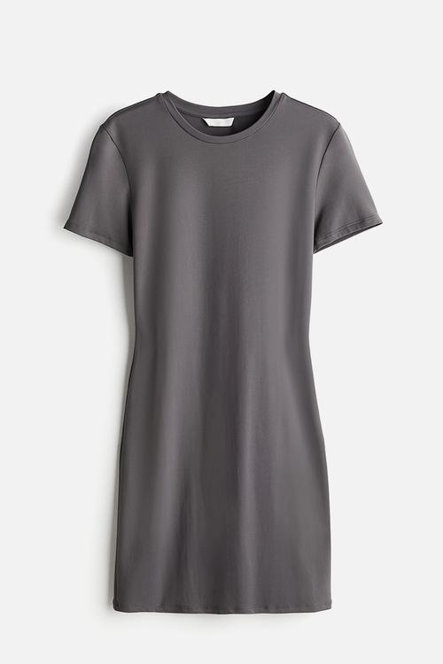 Microfibre T-shirt dress - dark grey