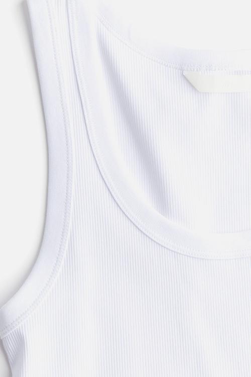 Ribbed vest top - white