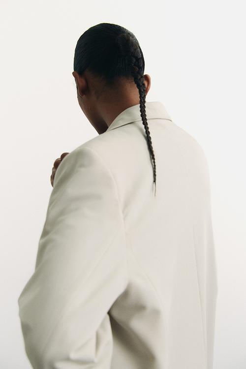 Double-breasted blazer - light beige