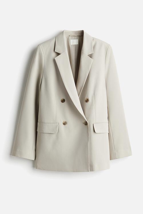 Double-breasted blazer - light beige