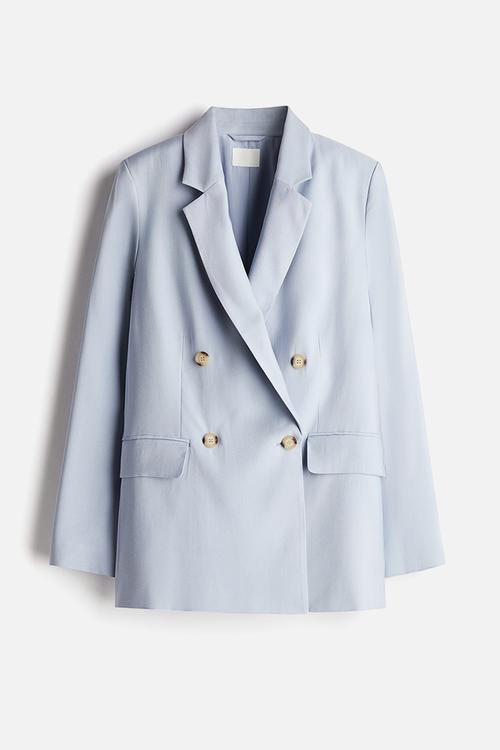 Double-breasted blazer - light blue