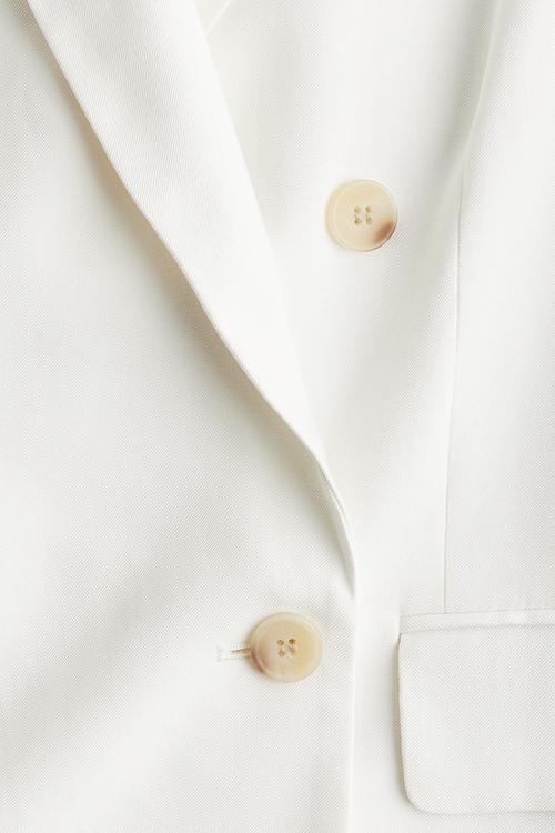 Double-breasted blazer - white