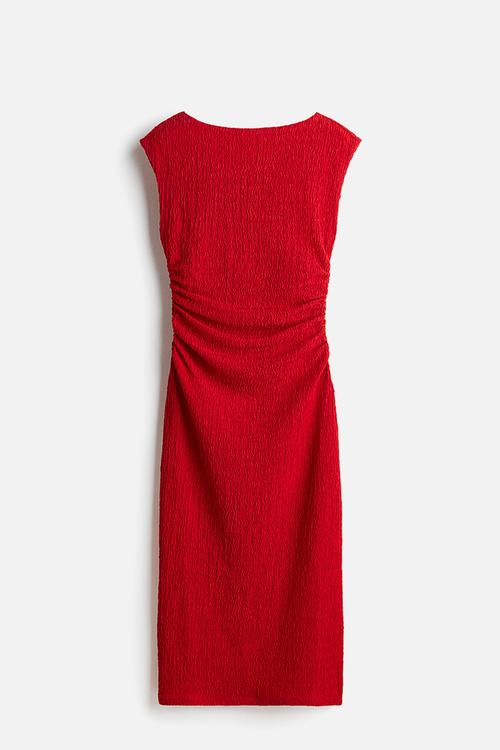 Draped bodycon dress - red