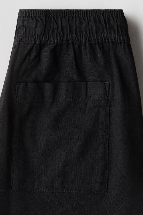 Linen-blend trousers - black