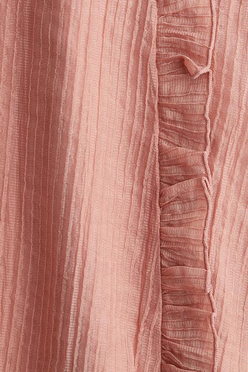 Frill-detail dress - dusty pink