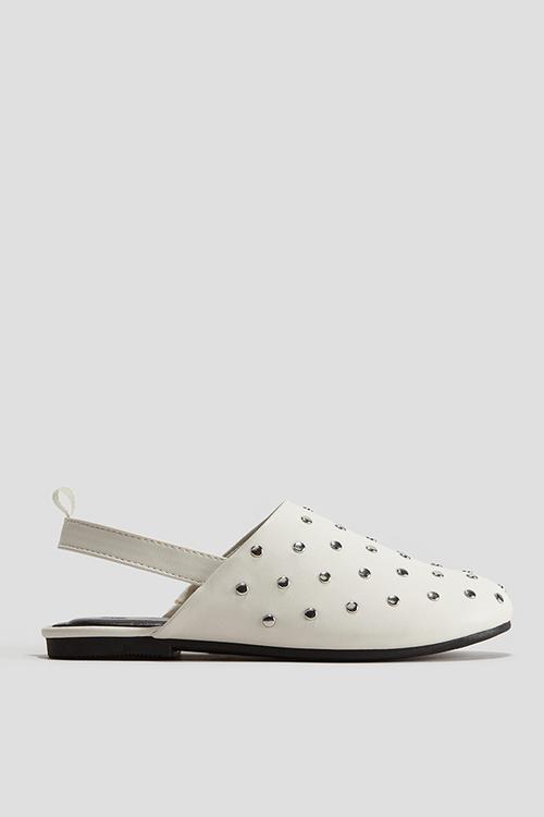 Studded slingbacks - white 