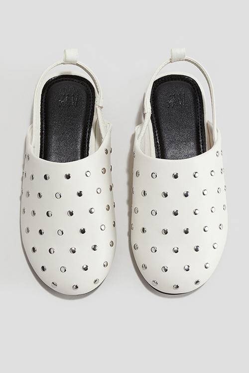 Studded slingbacks - white 