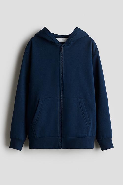 Zip-through hoodie - navy blue 