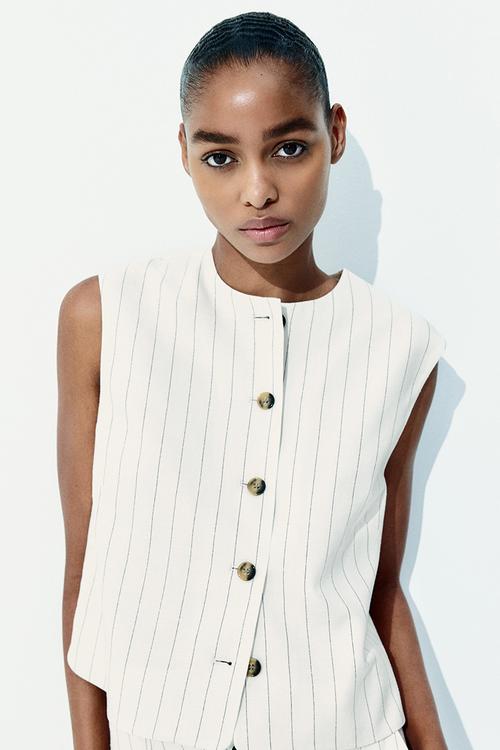 Waistcoat - cream pinstriped