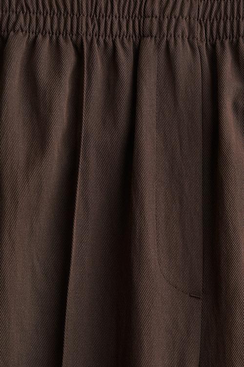 Pull-on twill trousers - dark brown
