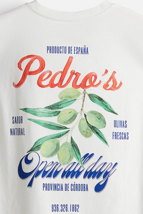 Oversized t-shirt - white olives