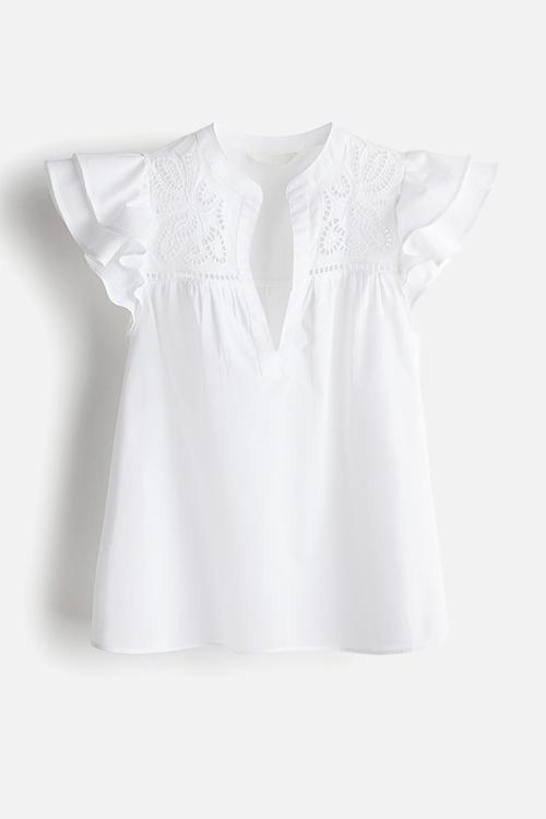 Broderie anglaise blouse - white