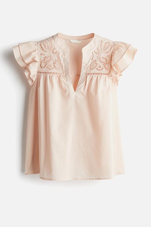 Broderie anglaise blouse - powder pink 