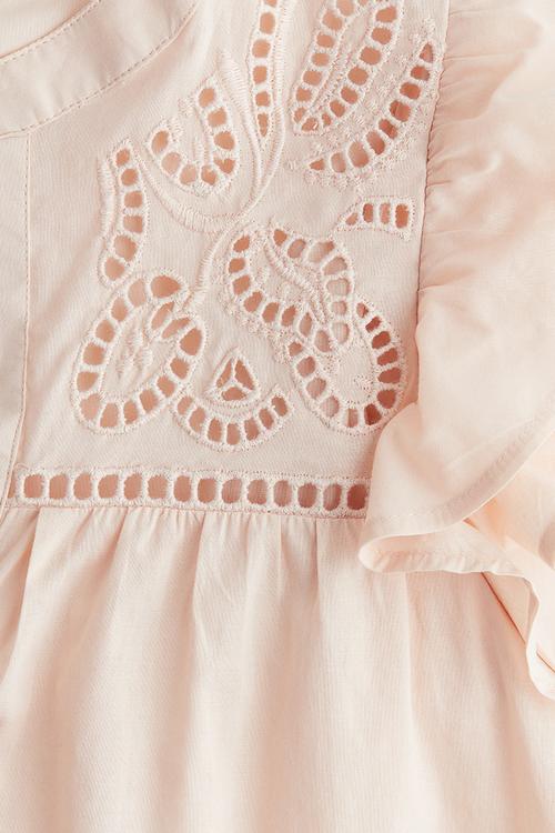 Broderie anglaise blouse - powder pink 