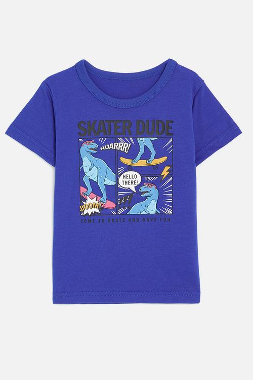 Printed tee - royal blue