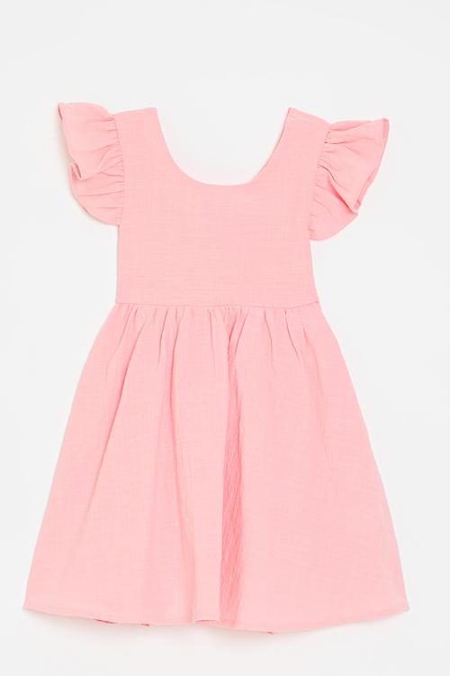 Frilled sleeve dress - light pink  