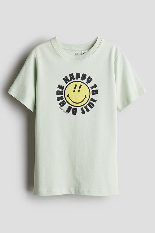 Printed t-shirt - light green smileyworld®