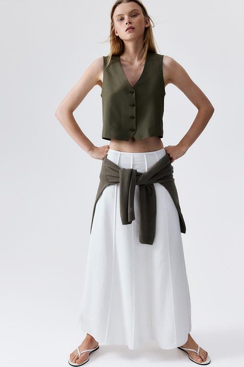 Tailored suit waistcoat - dark khaki green
