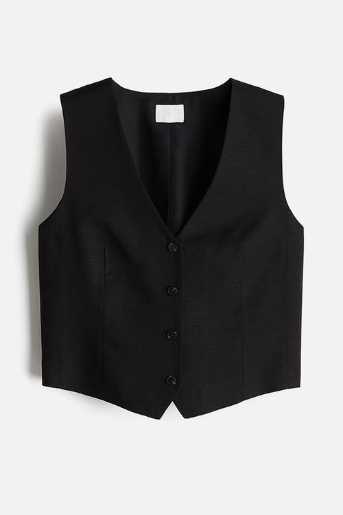 Tailored suit waistcoat - black