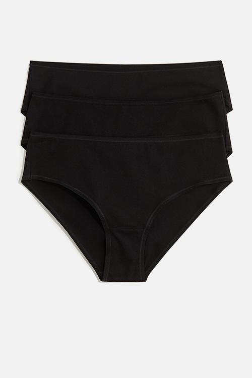 3-Pack cotton hipster briefs - black