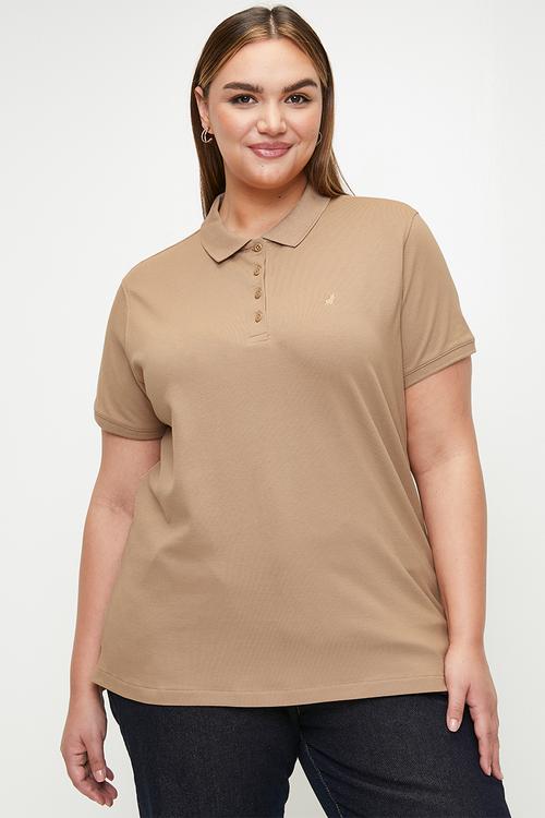 Plus wmn margot ss golfer - taupe