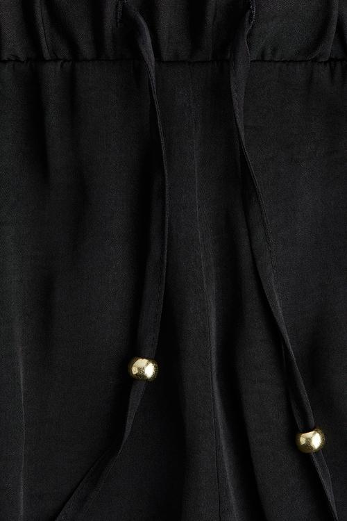 Wide drawstring trousers - black