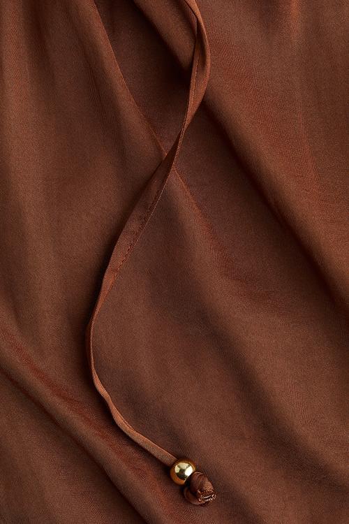 Wide drawstring trousers - brown