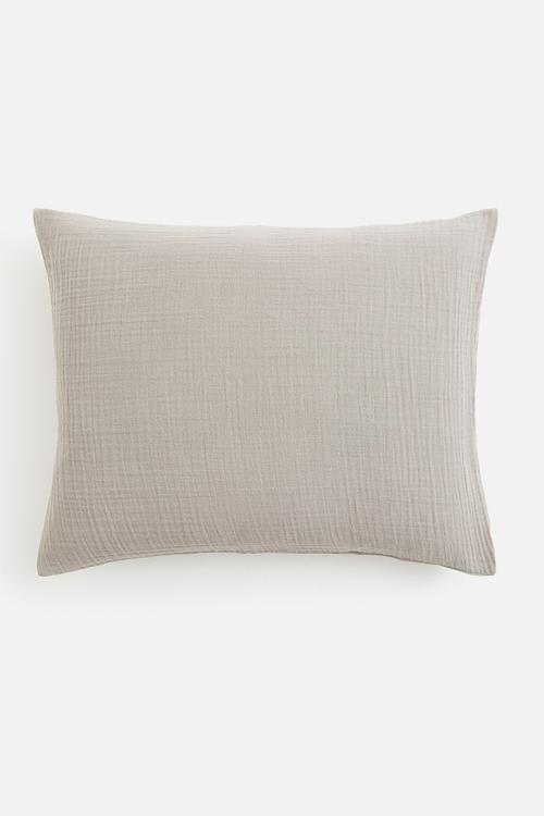 Cotton muslin pillowcase - light mole 