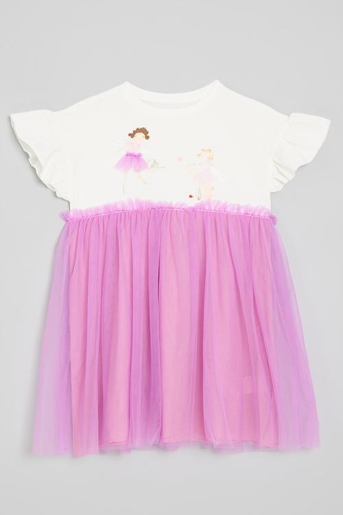 Combo dress - white & purple