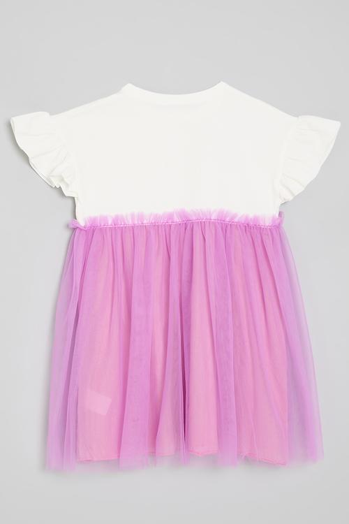 Combo dress - white & purple