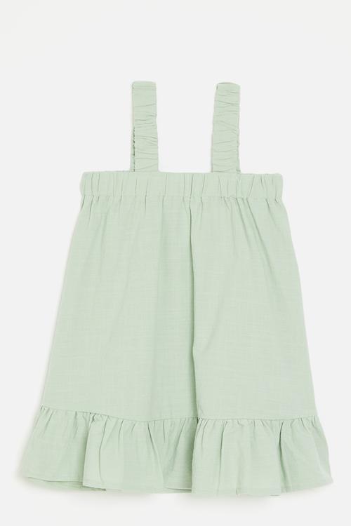 Frilled hem dress -sage green 1