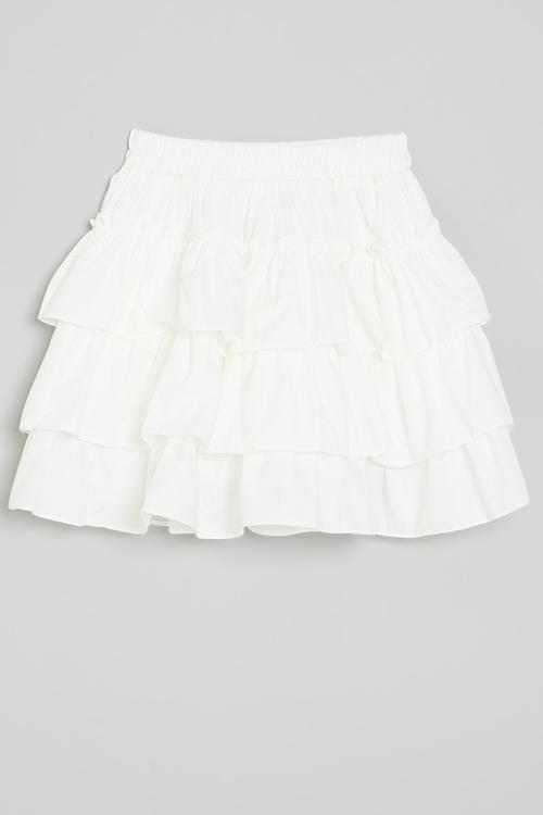 Tiered mini skirt - white