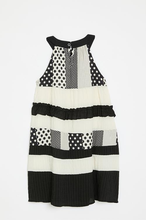 Textured dress - black & white