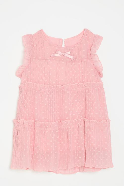 Tiered mesh dress - pink