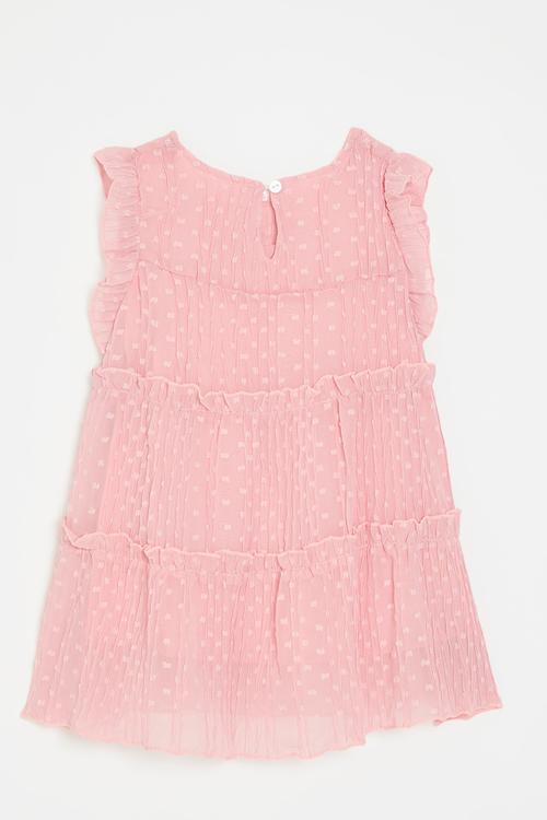 Tiered mesh dress - pink