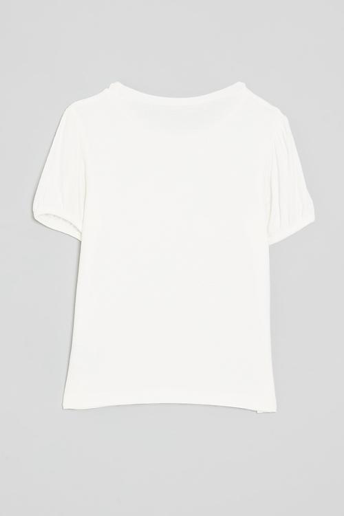 Bow print tee - white