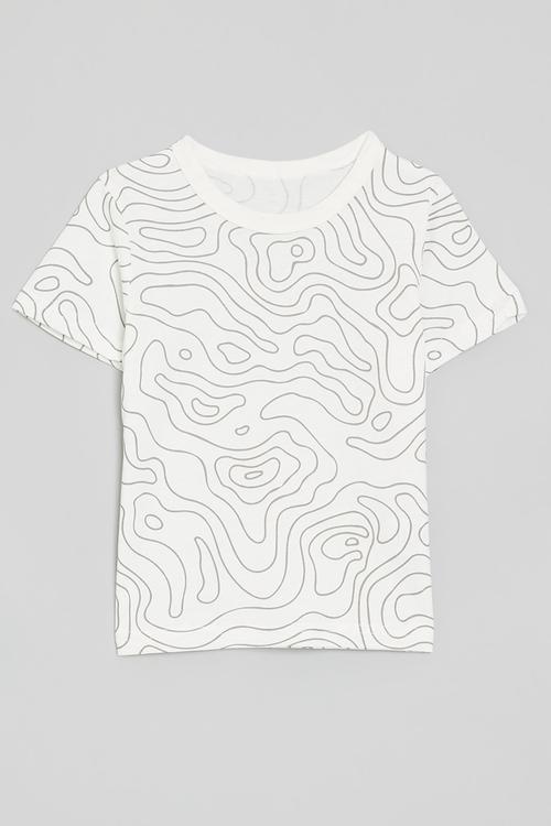 Printed tee - grey & white