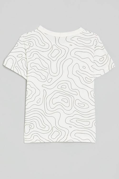 Printed tee - grey & white