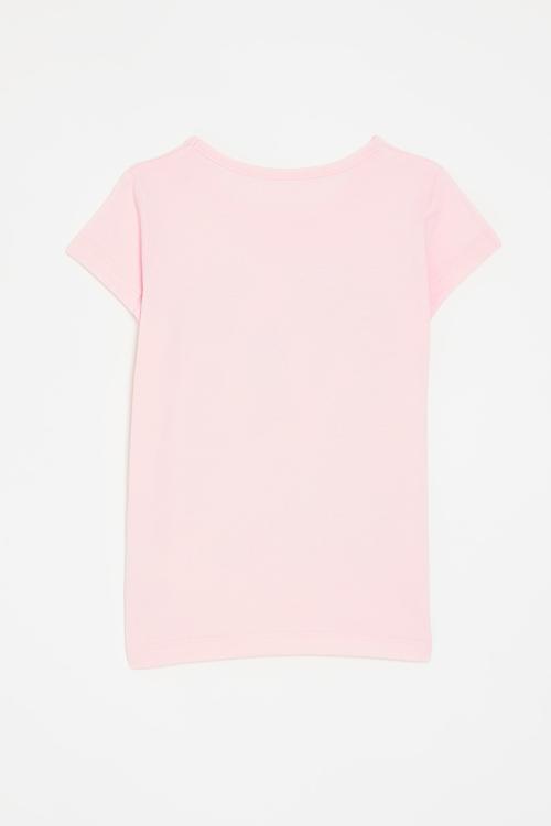 Printed tee - pink & green