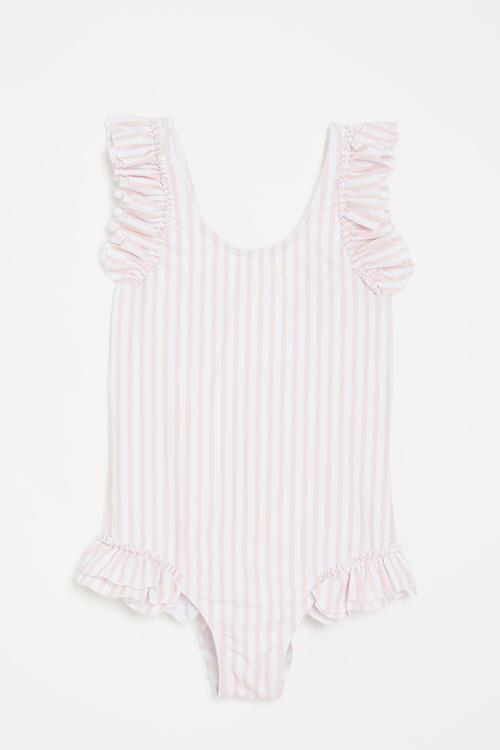 Striped swimsuit - pink & white