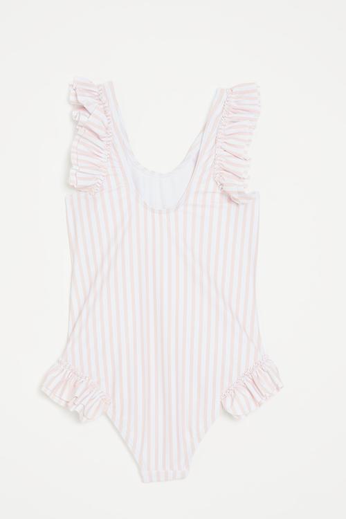 Striped swimsuit - pink & white