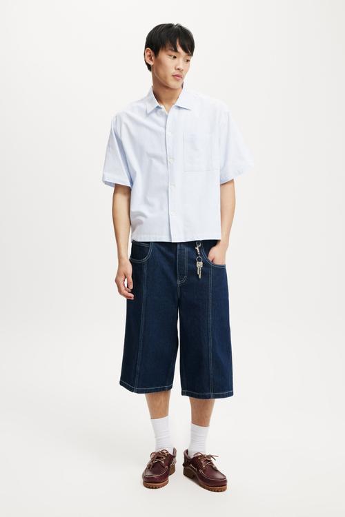 Ventura Short Sleeve Shirt - Sky Blue Mini Stripe