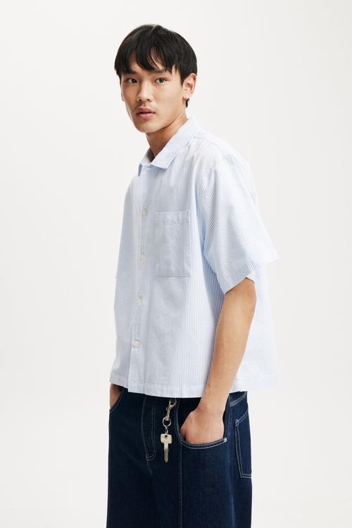 Ventura Short Sleeve Shirt - Sky Blue Mini Stripe