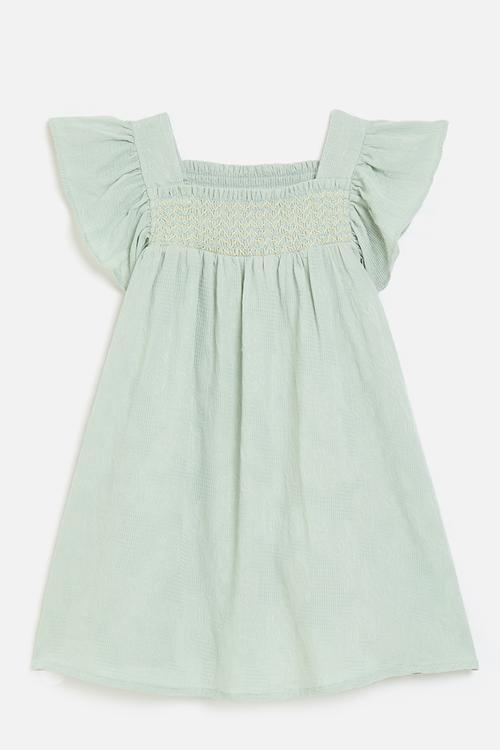 Frilled sleeved dress - green