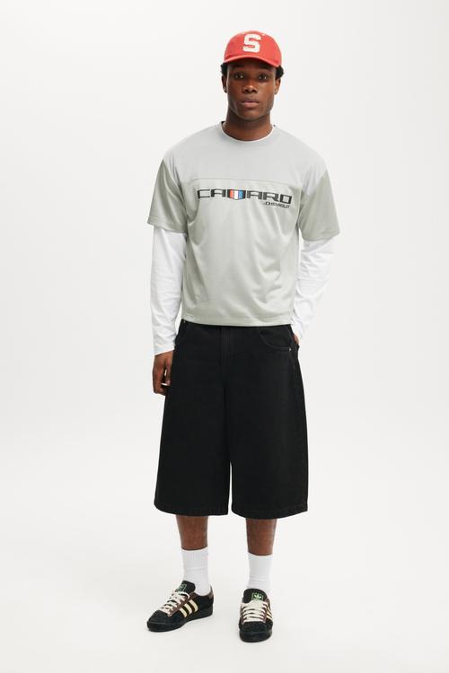 General Motors Crew Neck Football Jersey - Lcn Gm Silver / Camaro Logo